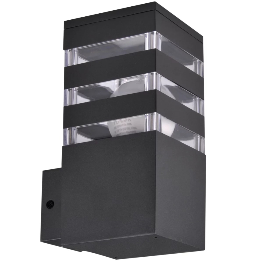 Vonkajšie nástenné svietidlo TEKSAS 1xE27/12W/230V IP44 grafit