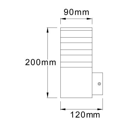 Vonkajšie nástenné svietidlo TEKSAS 1xE27/12W/230V IP44 grafit