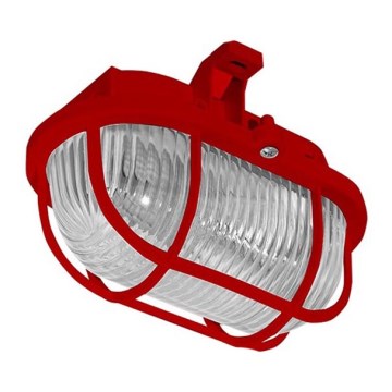 Vonkajšie stropné svietidlo OVAL 1xE27/60W/230V IP44 červená