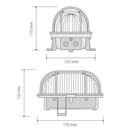 Vonkajšie stropné svietidlo OVAL 1xE27/60W/230V IP44 hnedá