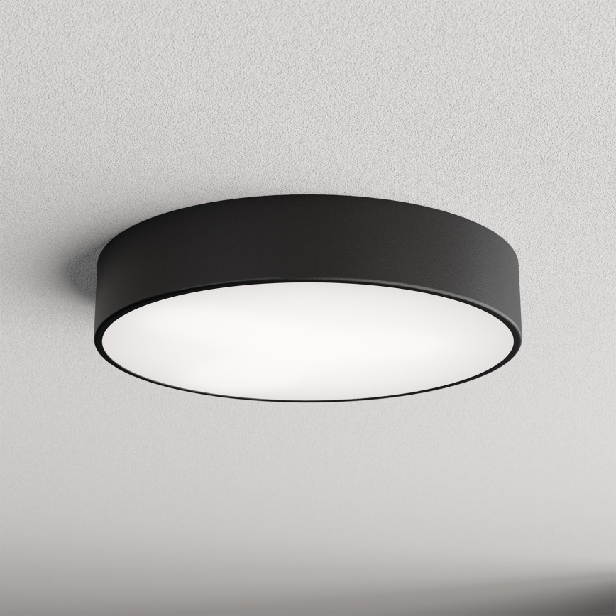 Vonkajšie stropné svietidlo so senzorom CLEO 3xE27/24W/230V pr. 40 cm čierna IP54