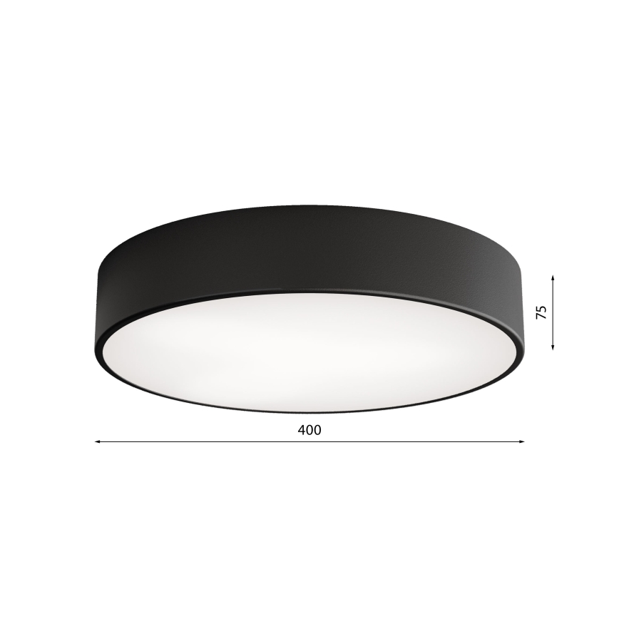 Vonkajšie stropné svietidlo so senzorom CLEO 3xE27/24W/230V pr. 40 cm čierna IP54