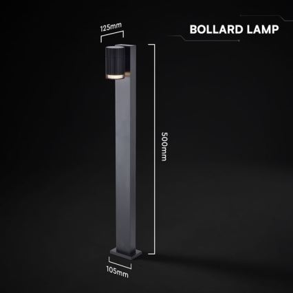 Vonkajšie svietidlo 1xGU10/10W/230V IP44 50 cm čierne