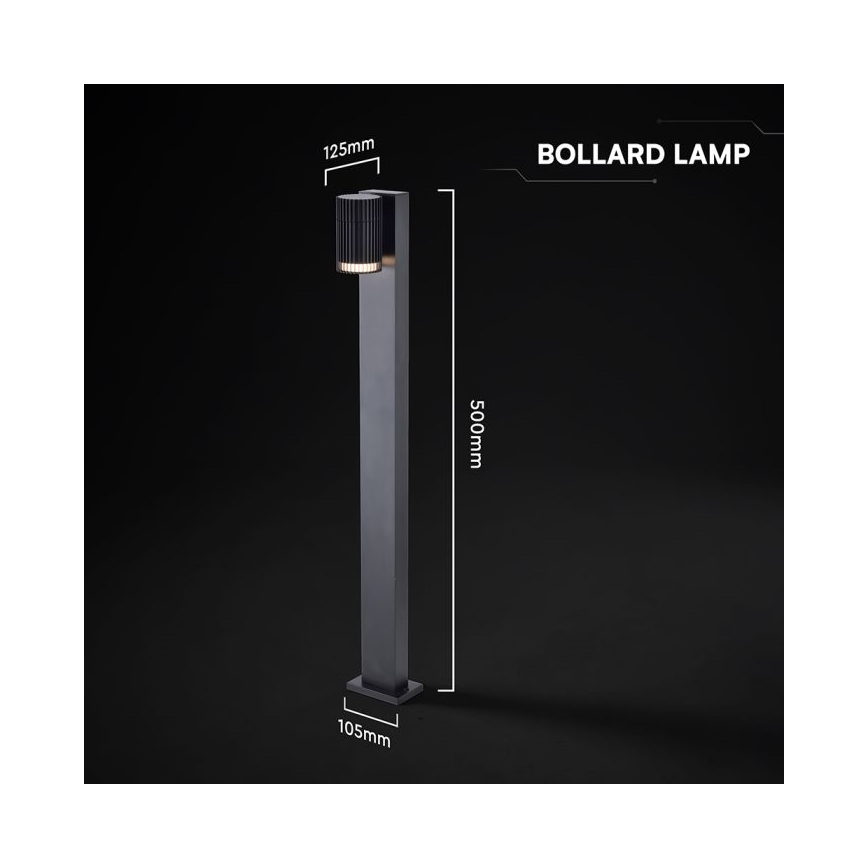 Vonkajšie svietidlo 1xGU10/10W/230V IP44 50 cm čierne
