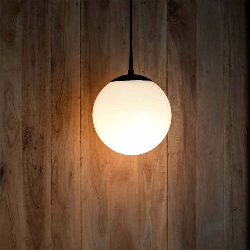 Vonkajšie závesné svietidlo na lane 1xE27/60W/230V pr. 20 cm IP44 čierne