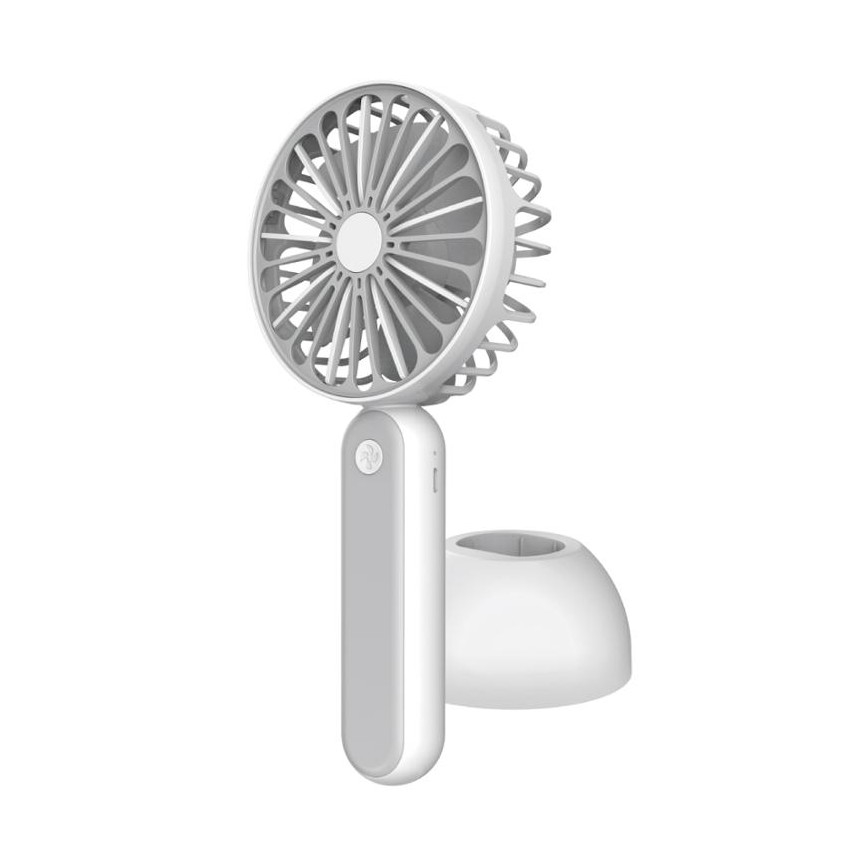 Vreckový ventilátor 1200 mA/3,7V USB sivá/biela