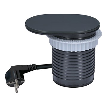 Vstavaná zásuvka s posuvným krytom 20W 1Z + USB A+C čierna