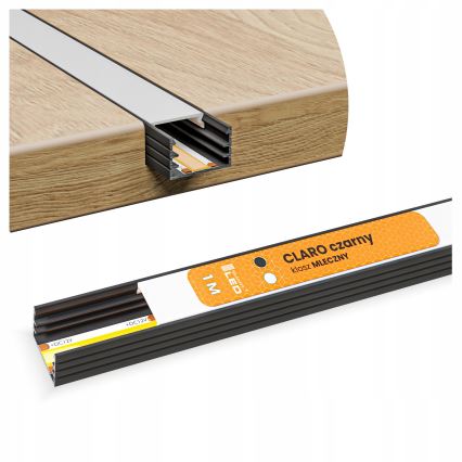 Vstavaný profil pre LED pásy 1 m čierna/biela