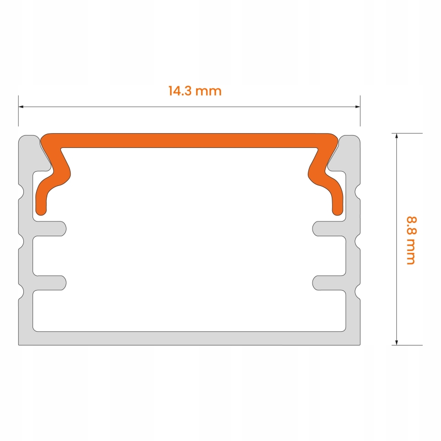 Vstavaný profil pre LED pásy 1 m čierna/biela