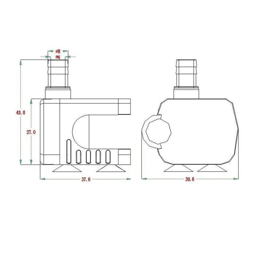Výkonné čerpadlo 5–12 V s prietokom 200 l/h