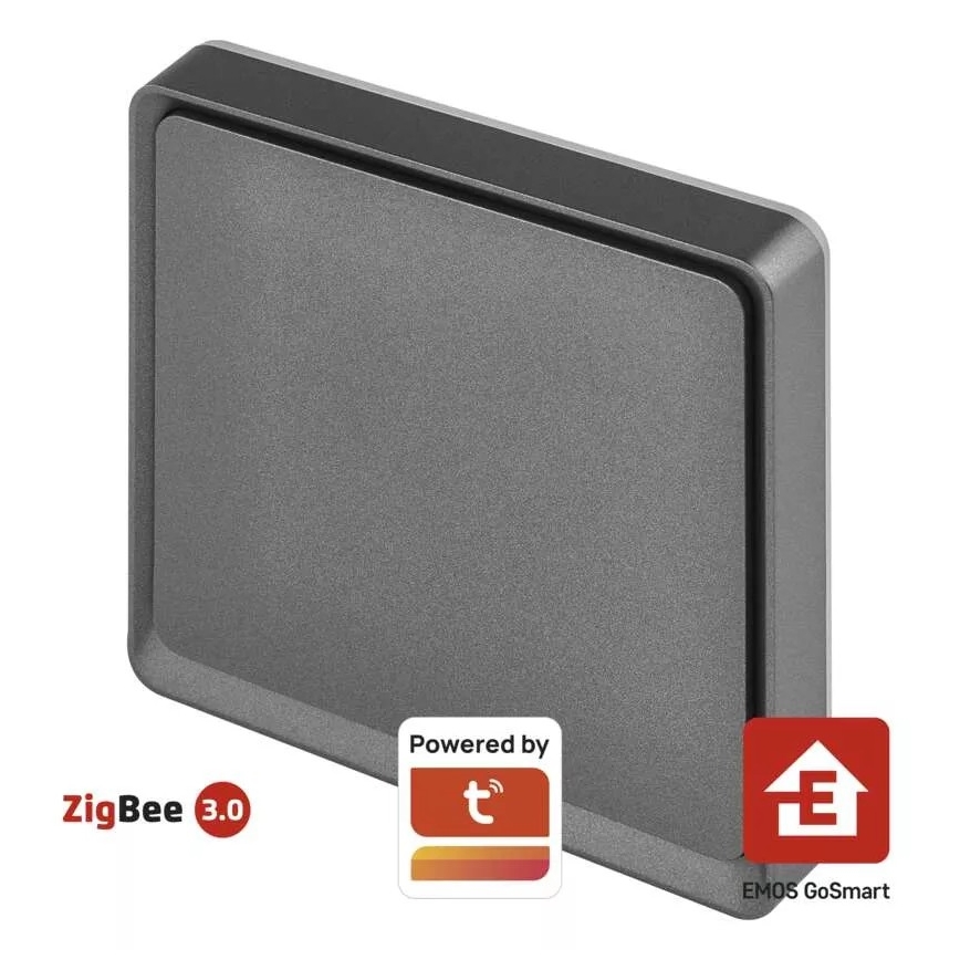 Vypínač 1-tlačidlový GoSmart 1xCR2430 Tuya čierna