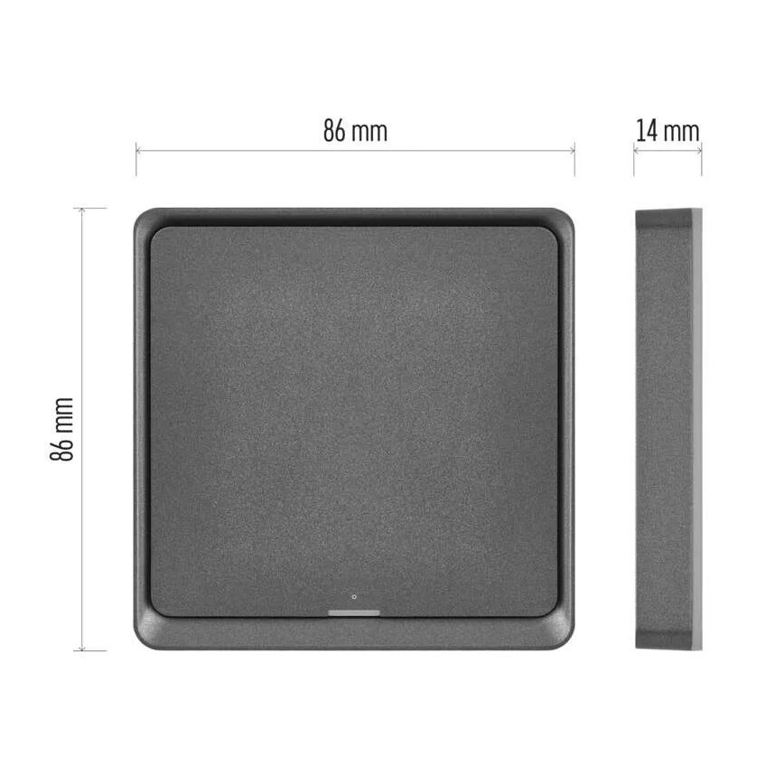 Vypínač 1-tlačidlový GoSmart 1xCR2430 Tuya čierna
