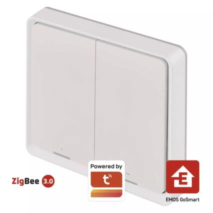 Vypínač 2-tlačidlový GoSmart Tuya biela