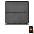 Vypínač 4-tlačidlový GoSmart 1xCR2430 Tuya čierna