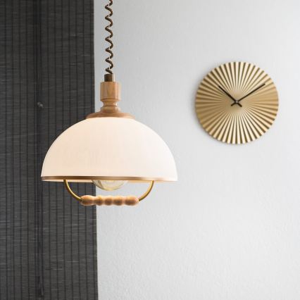 Výsuvný luster RAMONA 1xE27/60W/230V hnedá/biela/dub