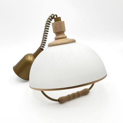 Výsuvný luster RAMONA 1xE27/60W/230V hnedá/biela/dub