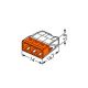 WAGO 2273-203 - Spojovacia krabicová svorka COMPACT 3x2,5 450V oranžová