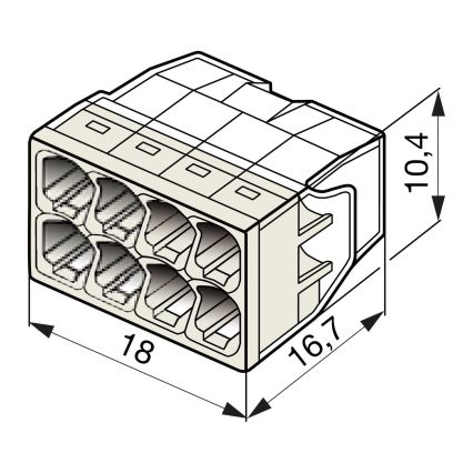 WAGO 2273-208 - Spojovacia krabicová svorka COMPACT 8x2,5 450V biela