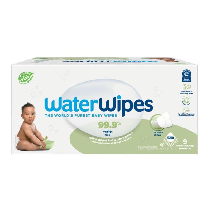 WaterWipes - SADA 9x Vlhčené obrúsky bez obsahu plastov Soapberry 60 ks (540 ks)