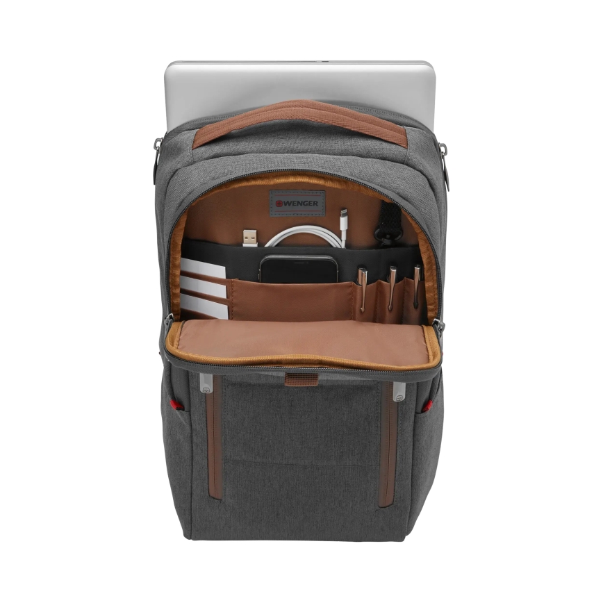 Wenger - Batoh na notebook 15 l 16" s vreckom na tablet 12" + crossbody taška City Upgrade 2v1 šedá