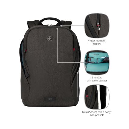 Wenger - Batoh na notebook 21 l 16" s vreckom na tablet 10" MX Light čierna