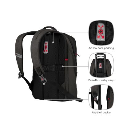 Wenger - Batoh na notebook 21 l 16" s vreckom na tablet 10" MX Light čierna