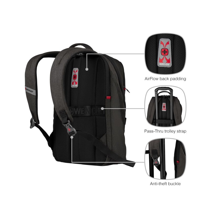 Wenger - Batoh na notebook 21 l 16" s vreckom na tablet 10" MX Light čierna