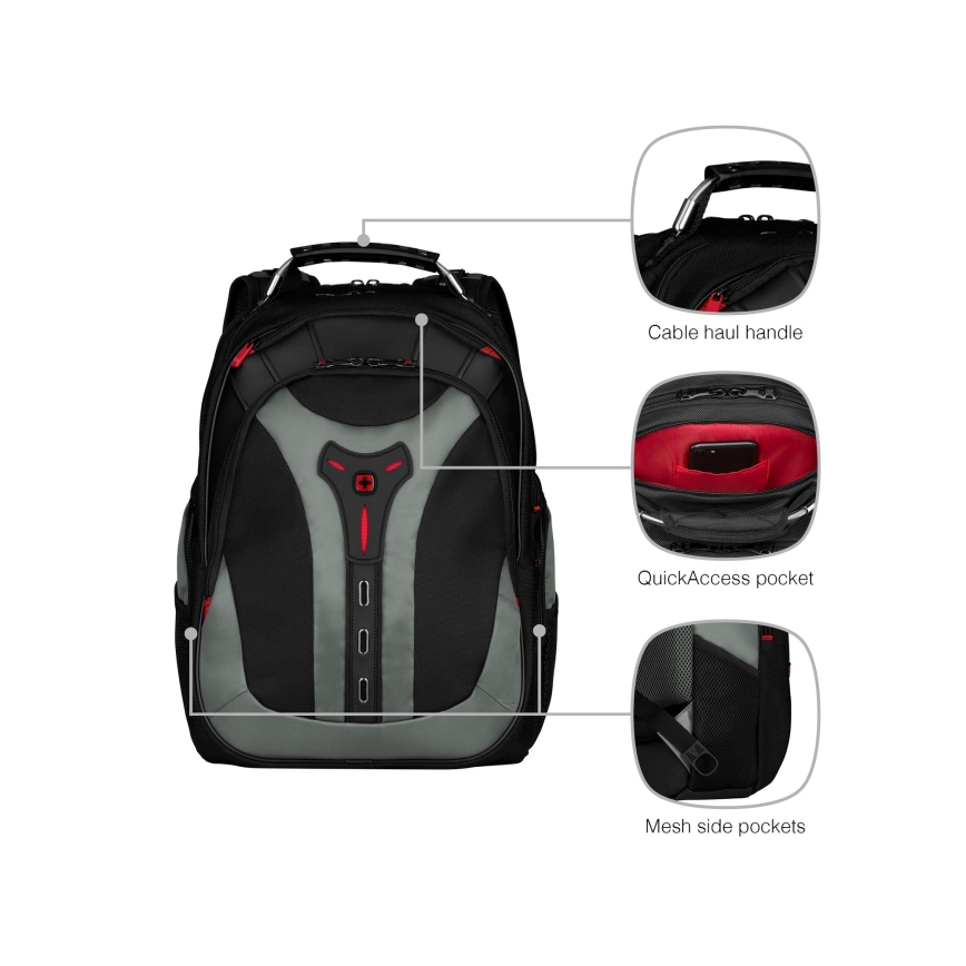 Wenger - Batoh na notebook 25 l 17" s vreckom na tablet 12" Pegasus čierna/šedá