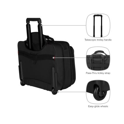 Wenger - Cestovná batožina na kolieskach 29 l + puzdro na notebook 15,6" Granada čierna