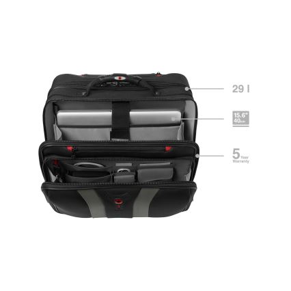 Wenger - Cestovná batožina na kolieskach 29 l + puzdro na notebook 15,6" Granada čierna