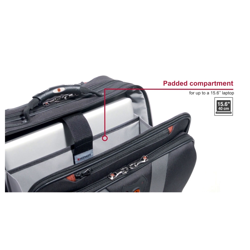 Wenger - Cestovná batožina na kolieskach 29 l + puzdro na notebook 15,6" Granada čierna