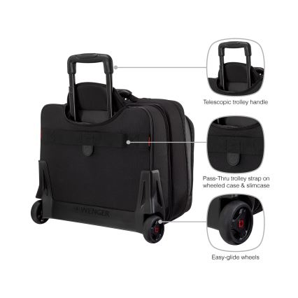 Wenger - Cestovný kufor na kolieskach 23 l 17" + taška na notebook 15,4" Potomac čierna