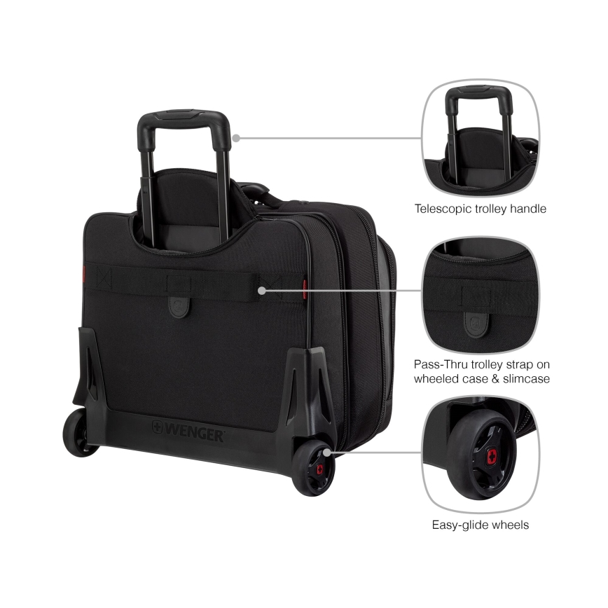 Wenger - Cestovný kufor na kolieskach 23 l 17" + taška na notebook 15,4" Potomac čierna