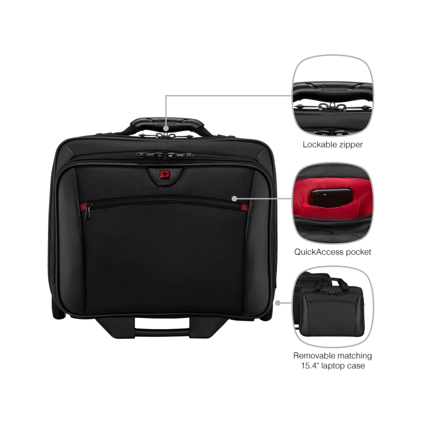 Wenger - Cestovný kufor na kolieskach 23 l 17" + taška na notebook 15,4" Potomac čierna