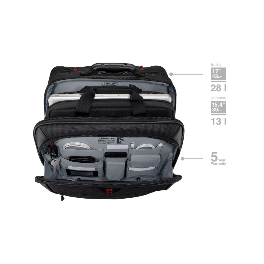 Wenger - Cestovný kufor na kolieskach 23 l 17" + taška na notebook 15,4" Potomac čierna