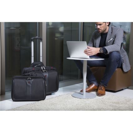 Wenger - Cestovný kufor na kolieskach 25 l 17" + taška na notebook 15,6" Patriot čierna