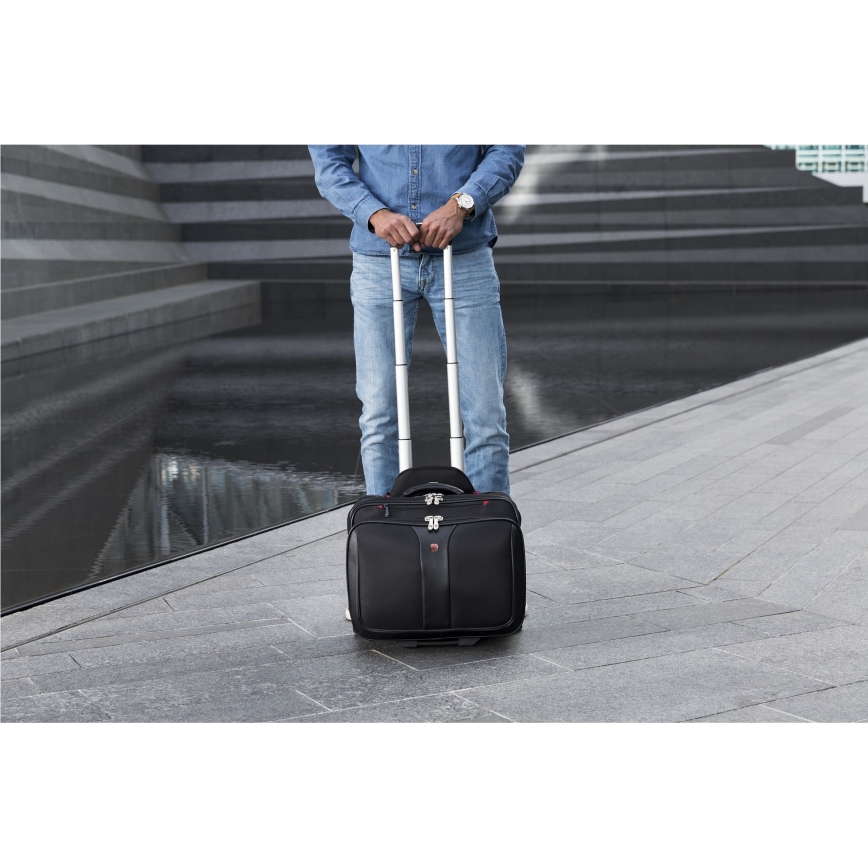 Wenger - Cestovný kufor na kolieskach 25 l 17" + taška na notebook 15,6" Patriot čierna