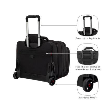 Wenger - Cestovný kufor na kolieskach 25 l 17" + taška na notebook 15,6" Patriot čierna