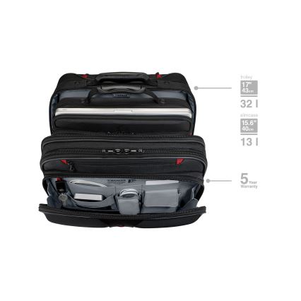Wenger - Cestovný kufor na kolieskach 25 l 17" + taška na notebook 15,6" Patriot čierna