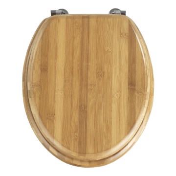 WENKO 144726100 - Toaletné sedadlo BAMBOO 34x41 cm hnedé/strieborné