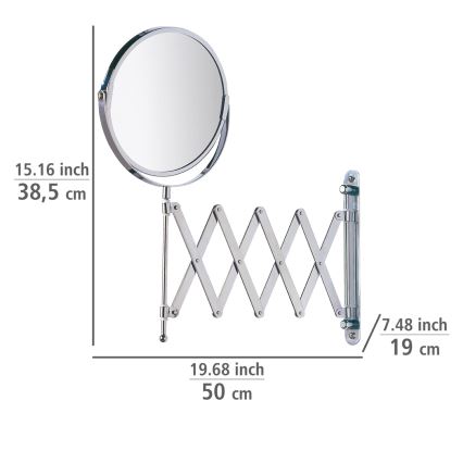WENKO 15165100 - Kozmetické zrkadlo EXCLUSIVE 19x38,5 cm lesklý chróm