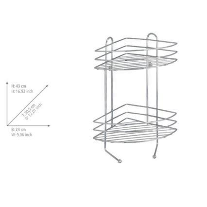 WENKO 15498100 - Rohový regál EXCLUSIVE 23x30,5 cm lesklý chróm