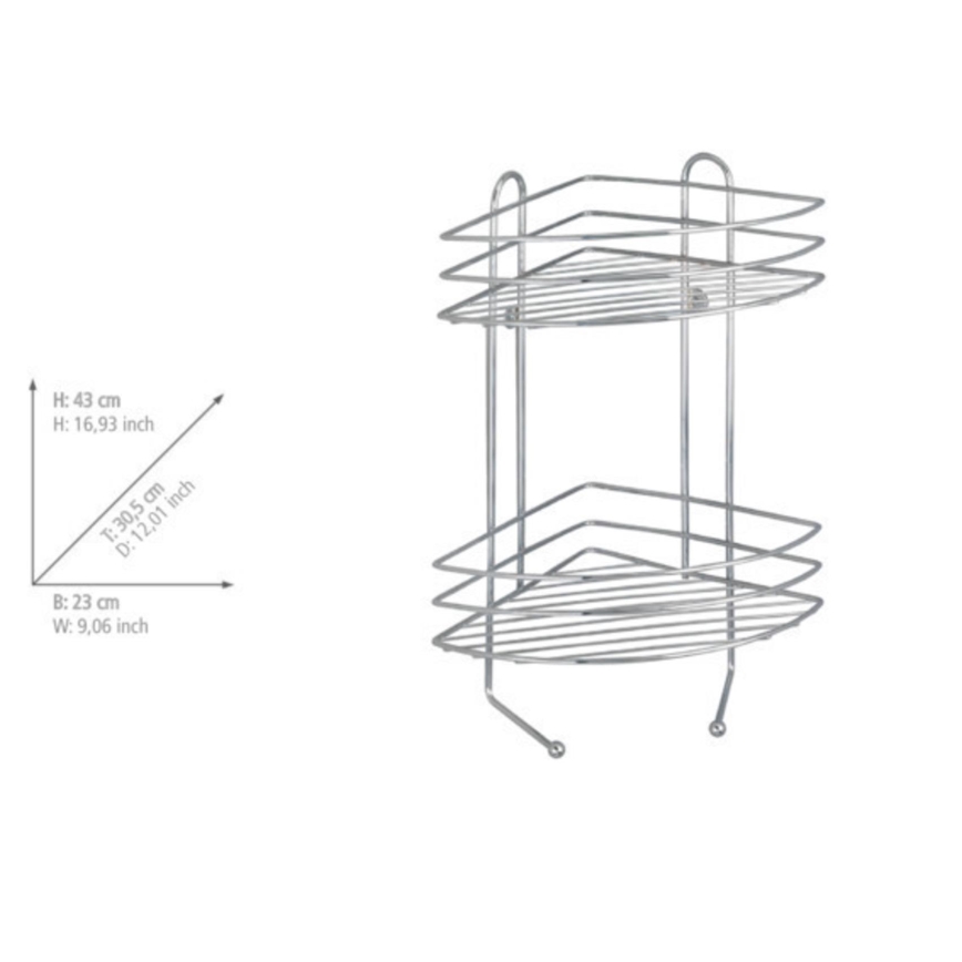WENKO 15498100 - Rohový regál EXCLUSIVE 23x30,5 cm lesklý chróm
