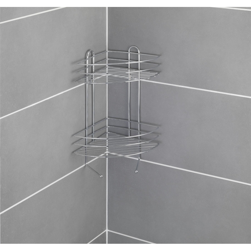 WENKO 15498100 - Rohový regál EXCLUSIVE 23x30,5 cm lesklý chróm