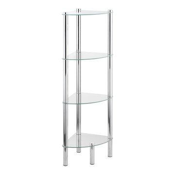 WENKO 15852100 - Regál YAGO 30x104 cm nerezový/strieborný/priehľadný