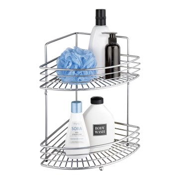 WENKO 16821100 - Rohový regál MILANO 31,5x37 cm lesklý chróm