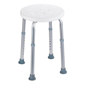 WENKO 1792921100-Stolička SECURA 45,5x45,5 cm biela/strieborná/sivá