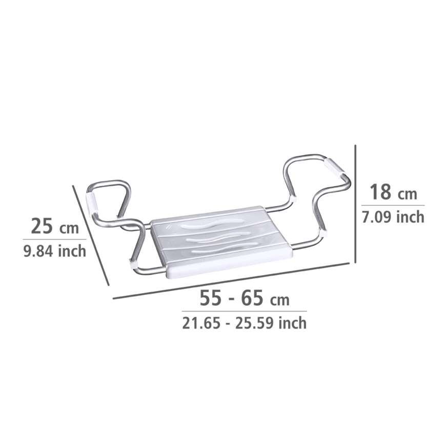 WENKO 17930100-Sedátko do vane SECURA 26x18 cm biela/strieborná