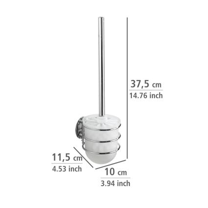 WENKO 18768100-WC WC súprava TURBO-LOC okrúhla, oceľná, 10x37,5 cm, lesklý chróm/biela