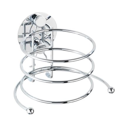 WENKO 18770100-Držiak na fén TURBO-LOC okrúhly oceľový 14x11,5 cm lesklý chróm